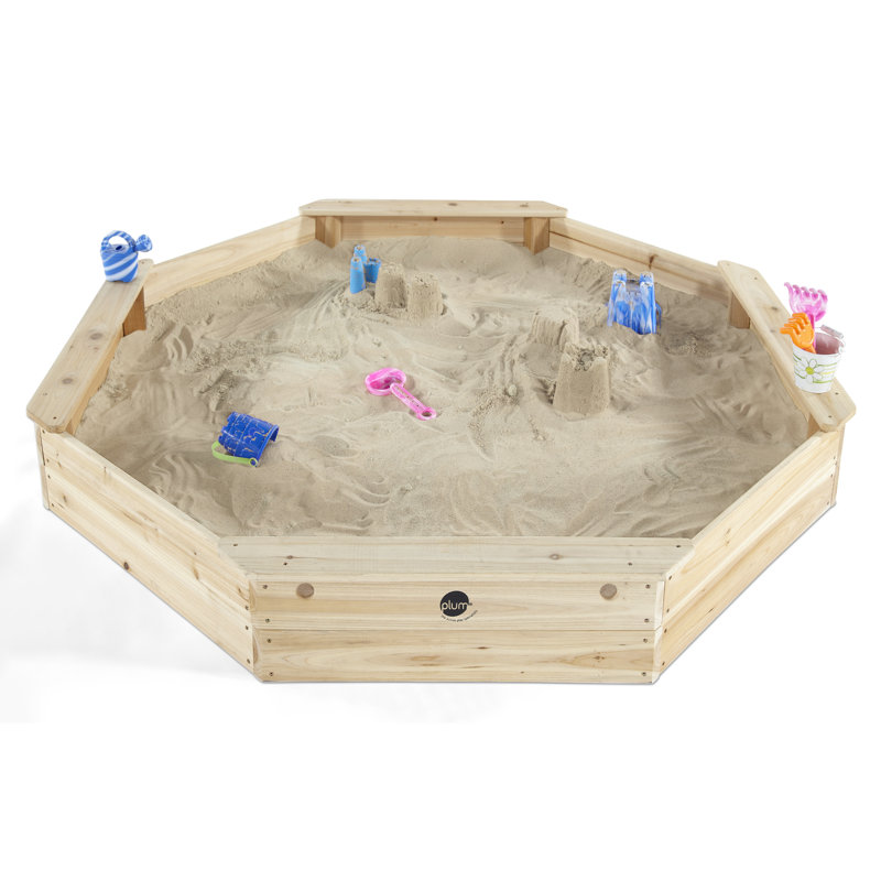 Plum 70" x 9" Solid Wood Hexagonal Sandbox with Cover & Reviews